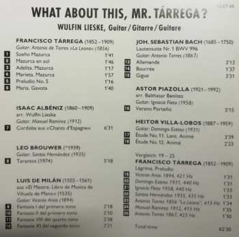 CD Wulfin Lieske: What About This, Mr. Tárrega?