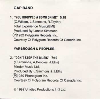 CD The Gap Band: You Dropped A Bomb On Me / Don't Stop The Music