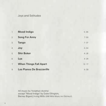 CD Yonathan Avishai: Joys And Solitudes