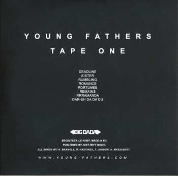 2CD Young Fathers: Tape One / Tape Two