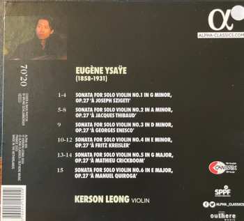 CD Eugene Ysaye: Six Sonatas For Solo Violin