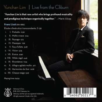 CD Yunchan Lim: Live From The Cliburn  (Liszt Transcendental Etudes)