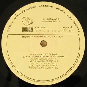 LP Zbigniew Seifert: Kilimanjaro