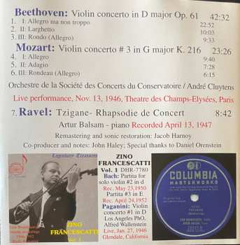 CD Ludwig van Beethoven: Volume 2: Violin Concertos Live Broadcasts 1946 / Tzigane 1947