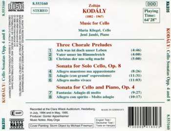 CD Maria Kliegel: Music For Cello - Three Chorale Preludes, Cello Sonatas Opp. 4 And 8