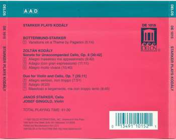 CD Janos Starker: Starker Plays Kodaly