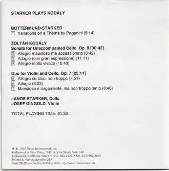 CD Janos Starker: Starker Plays Kodaly