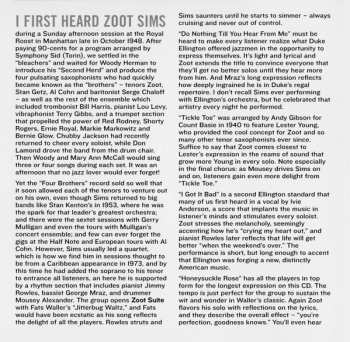 CD Zoot Sims: Zoot Suite